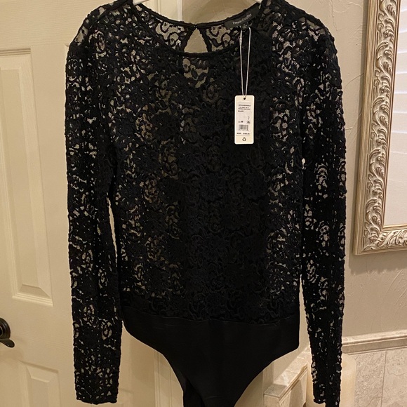 Favorite Daughter Tops - Favorite Daughter Black Lace Bodysuit